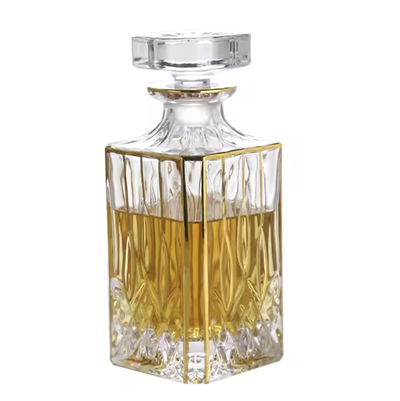 Матирана прозрачна декоративна издухана луксозна стъклена бутилка за вино